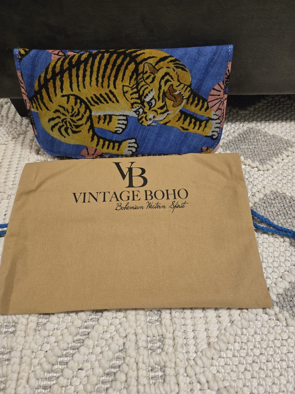 Gucci Blue Tiger Print Clutch